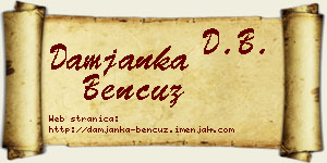 Damjanka Bencuz vizit kartica